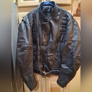 Harley-Davidson Vintage Black Performance Jacket Size 50 Cowhide Leather